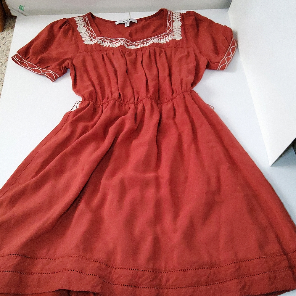 Papaya Peasant Dress